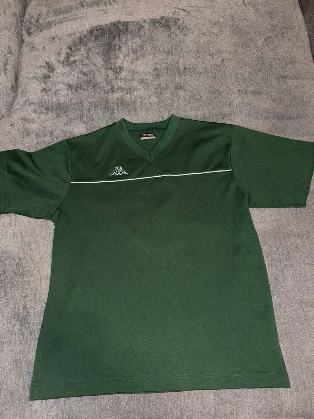 Kappa Soccer Jersey Size Large Green V-Neck Short Sleeve Number 6